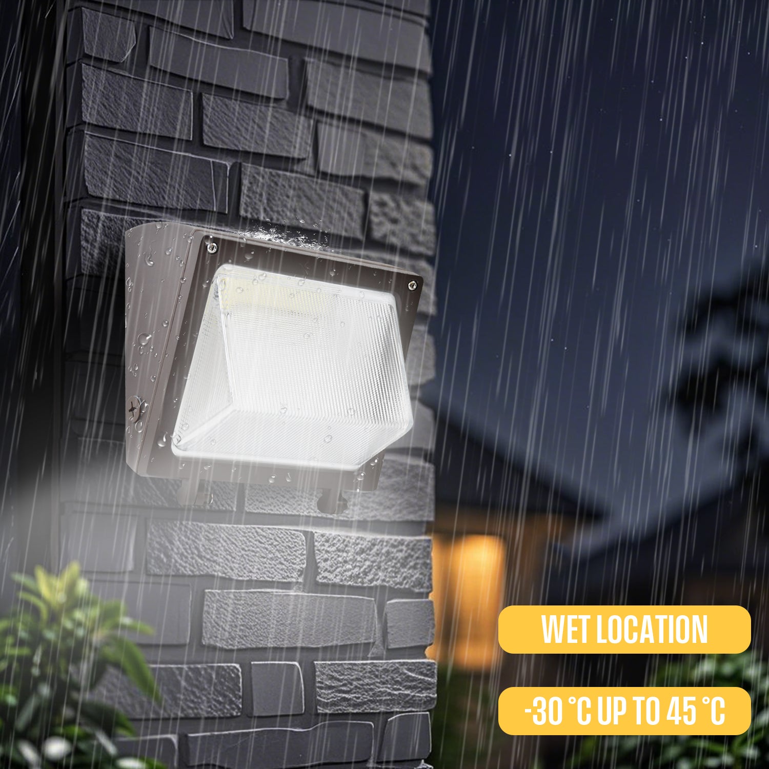 Cedar Hill Black Hardwired LED Outdoor Wall Pack Light 8800 -Lumen