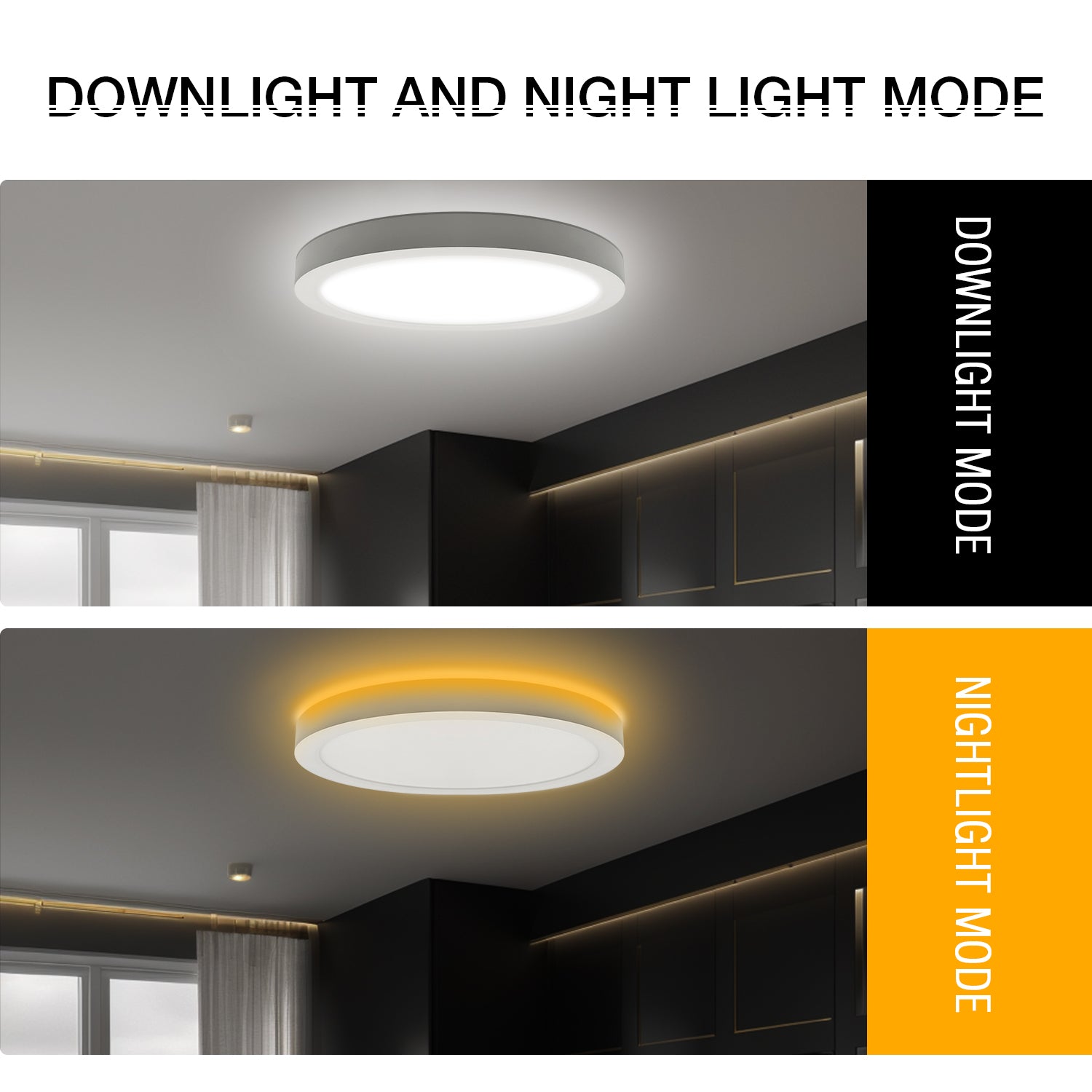 13-Inch LED Flush Mount Ceiling Light with Night Light