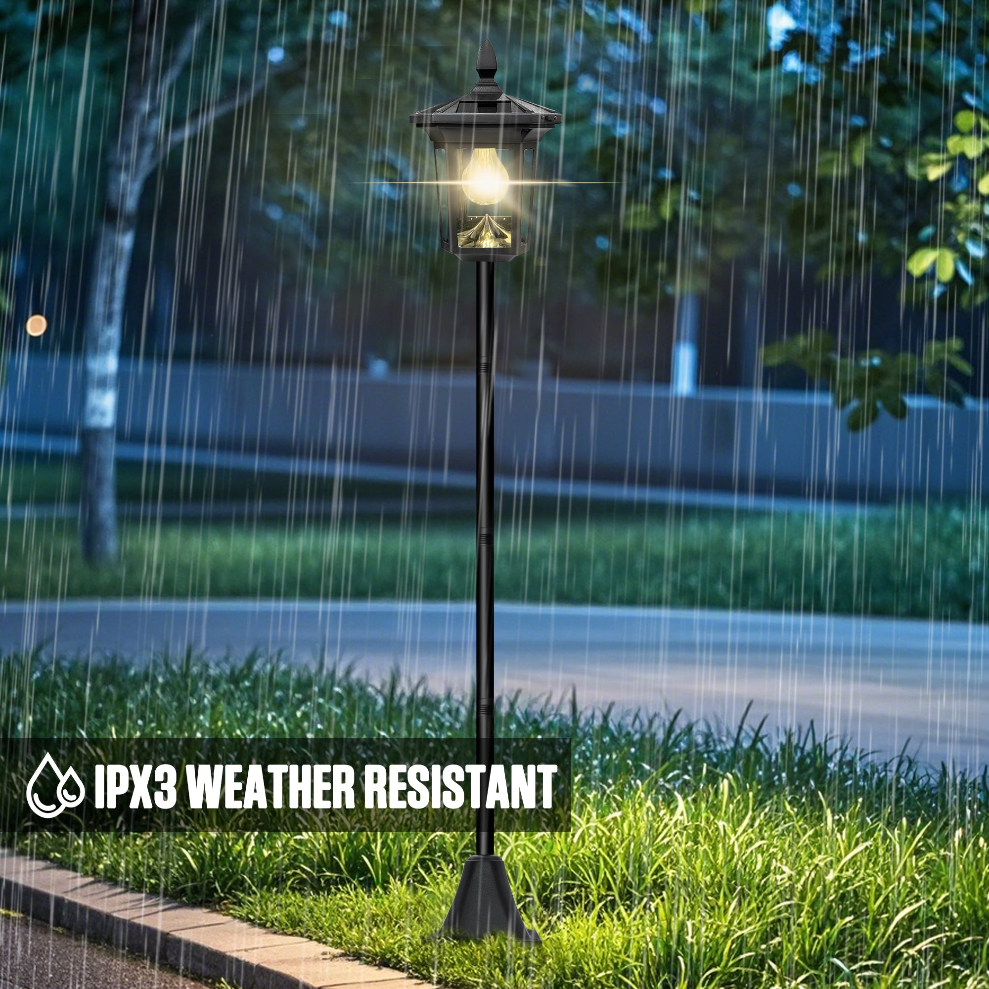 100 Lumen Solar Post Light – 2-Pack (3000K Warm White)