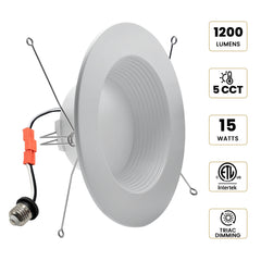5/6 in. 5 Adjustable CCT LED Retrofit Recessed Downlight 4 Pack