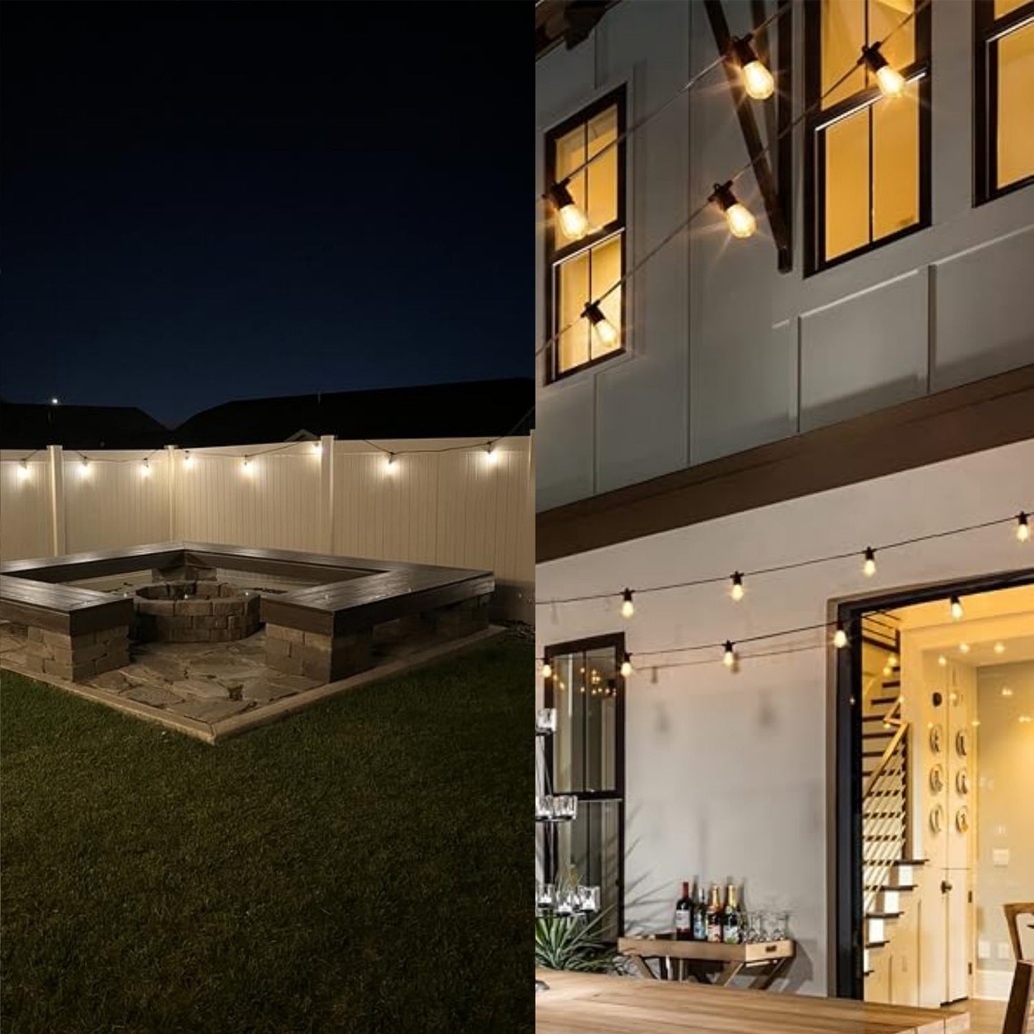15 Bulbs 50 ft. Outdoor Solar LED Edison String Light with Remote Control