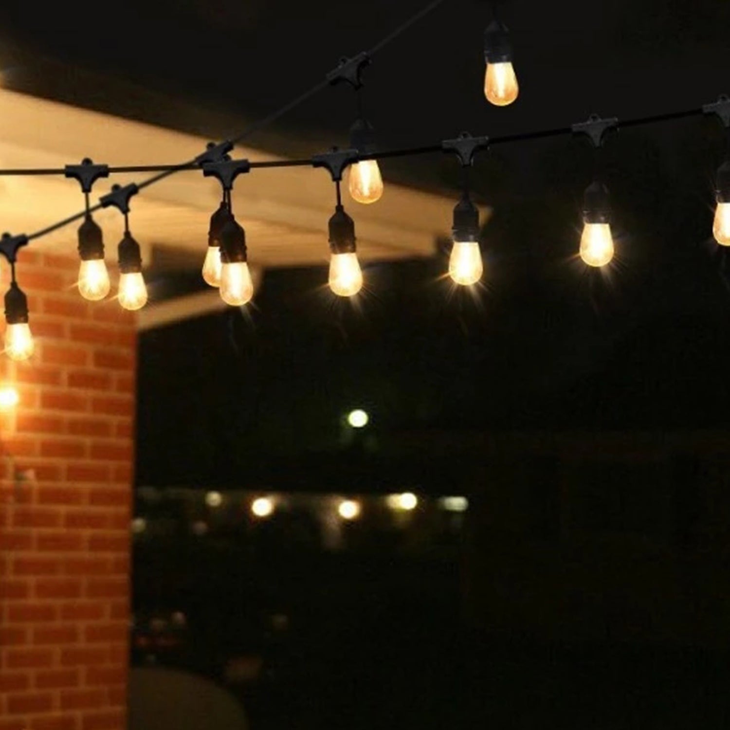 50FT Solar Outdoor String Light 15 LED Bulbs with Remote