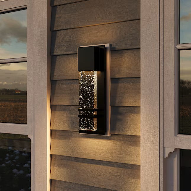 Cedar Hill Wall light 14-in H Black Integrated LED Outdoor Wall Light