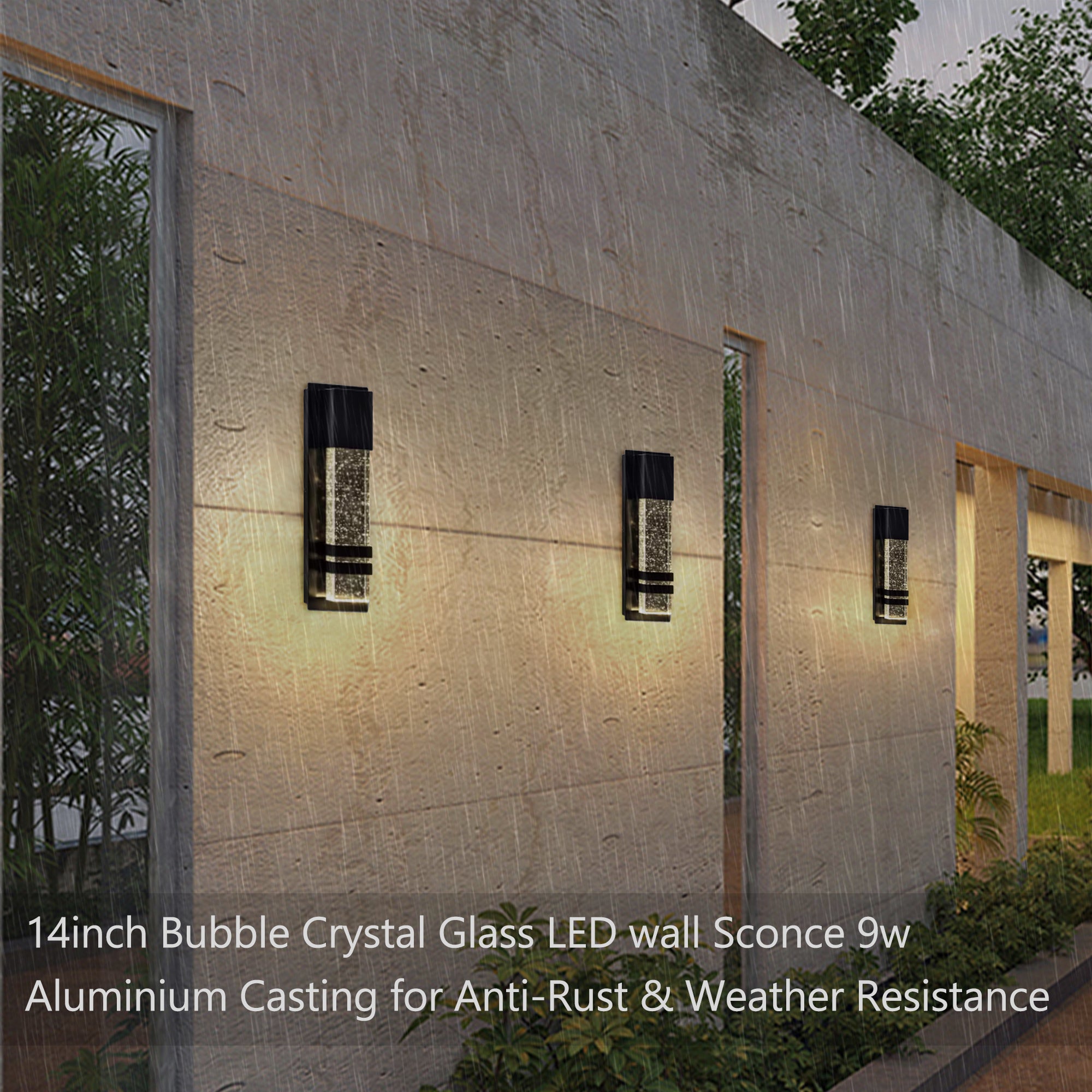 Cedar Hill Wall light 14-in H Black Integrated LED Outdoor Wall Light