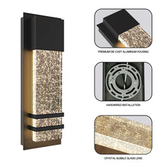 14-in H Black Integrated LED Outdoor Wall Light