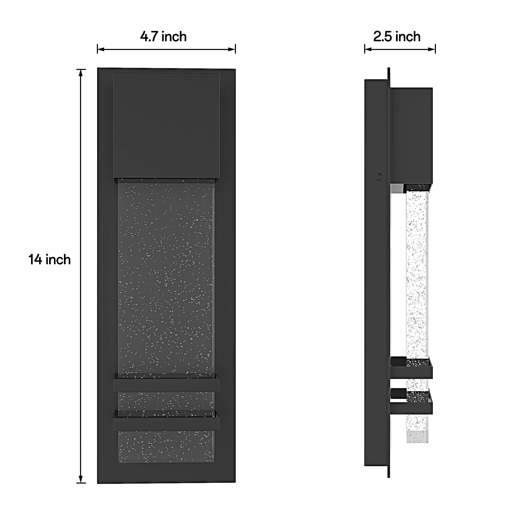 14-in H Black Integrated LED Outdoor Wall Light
