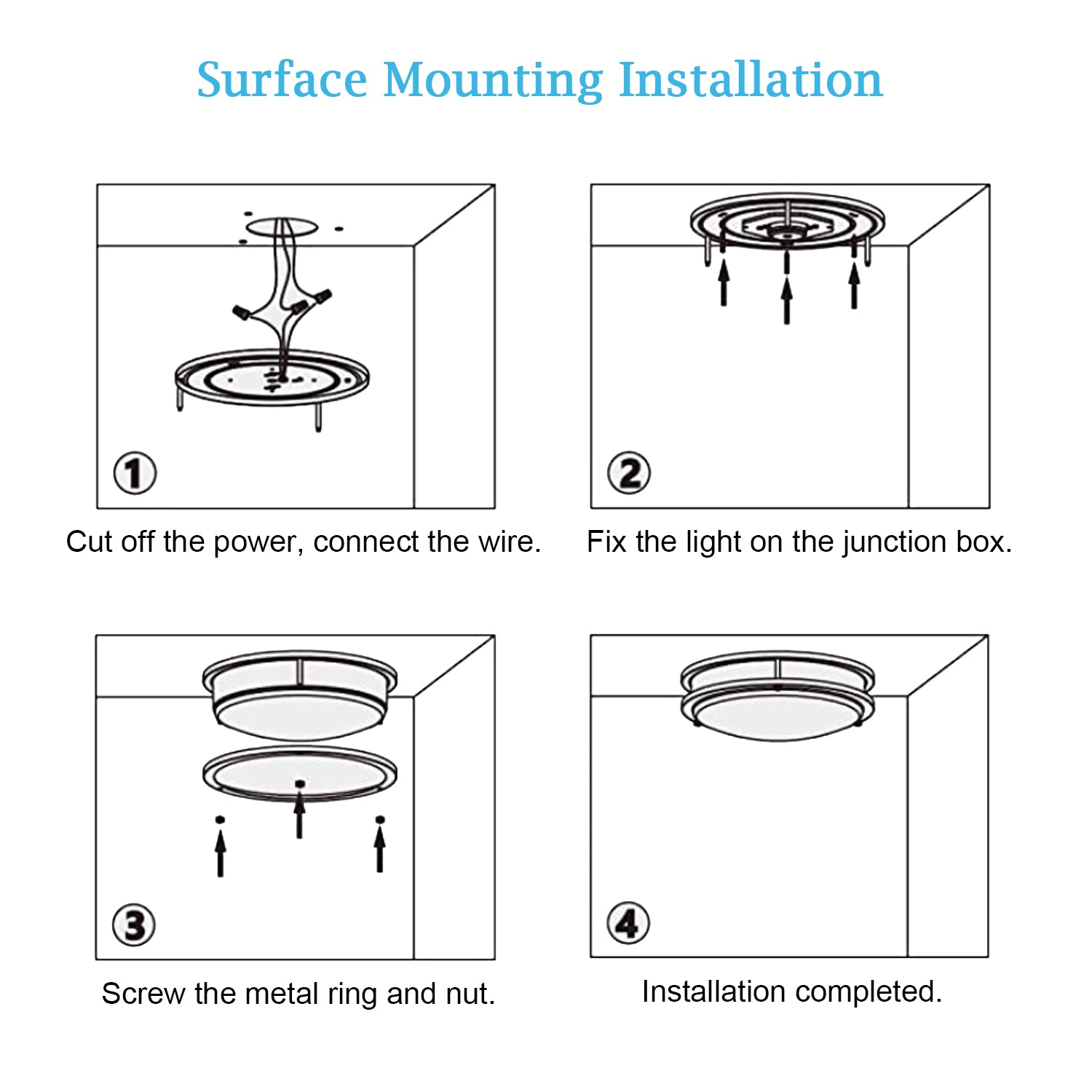 Flush Mount Light,1-Light Brushed Nickle LED