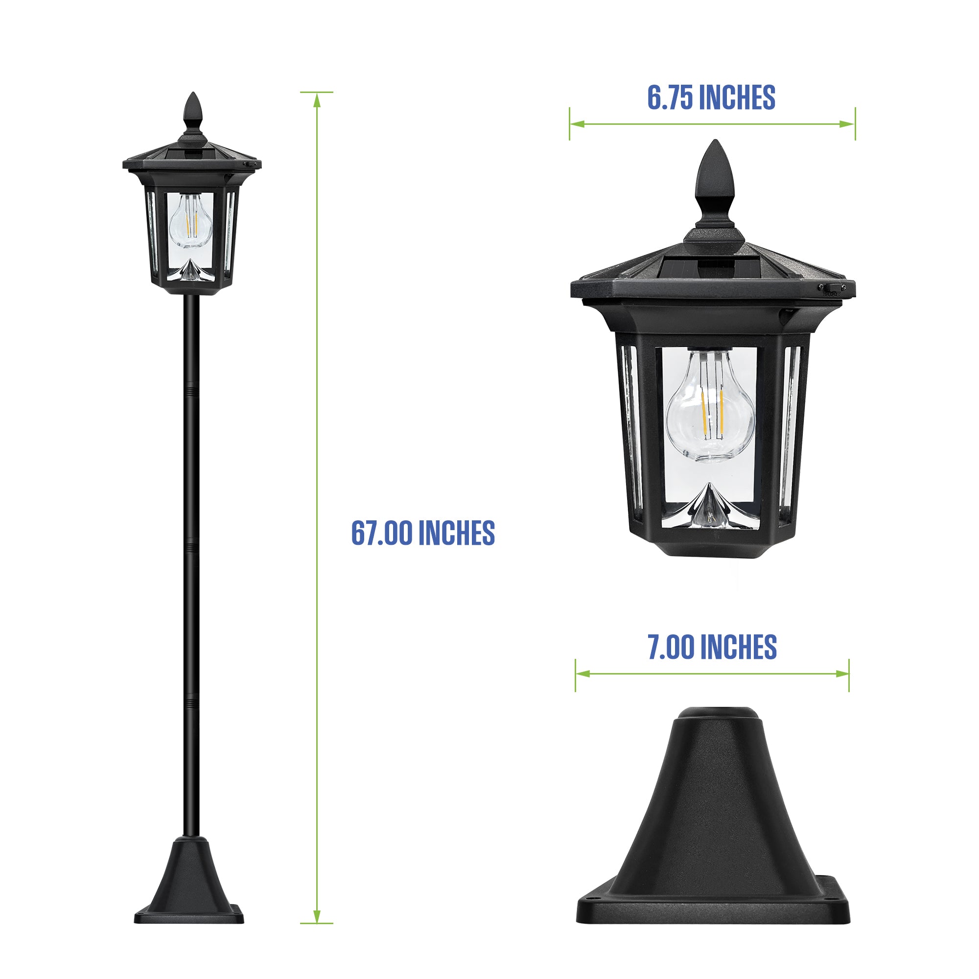 100 Lumen Solar Post Light – 2-Pack (3000K Warm White)