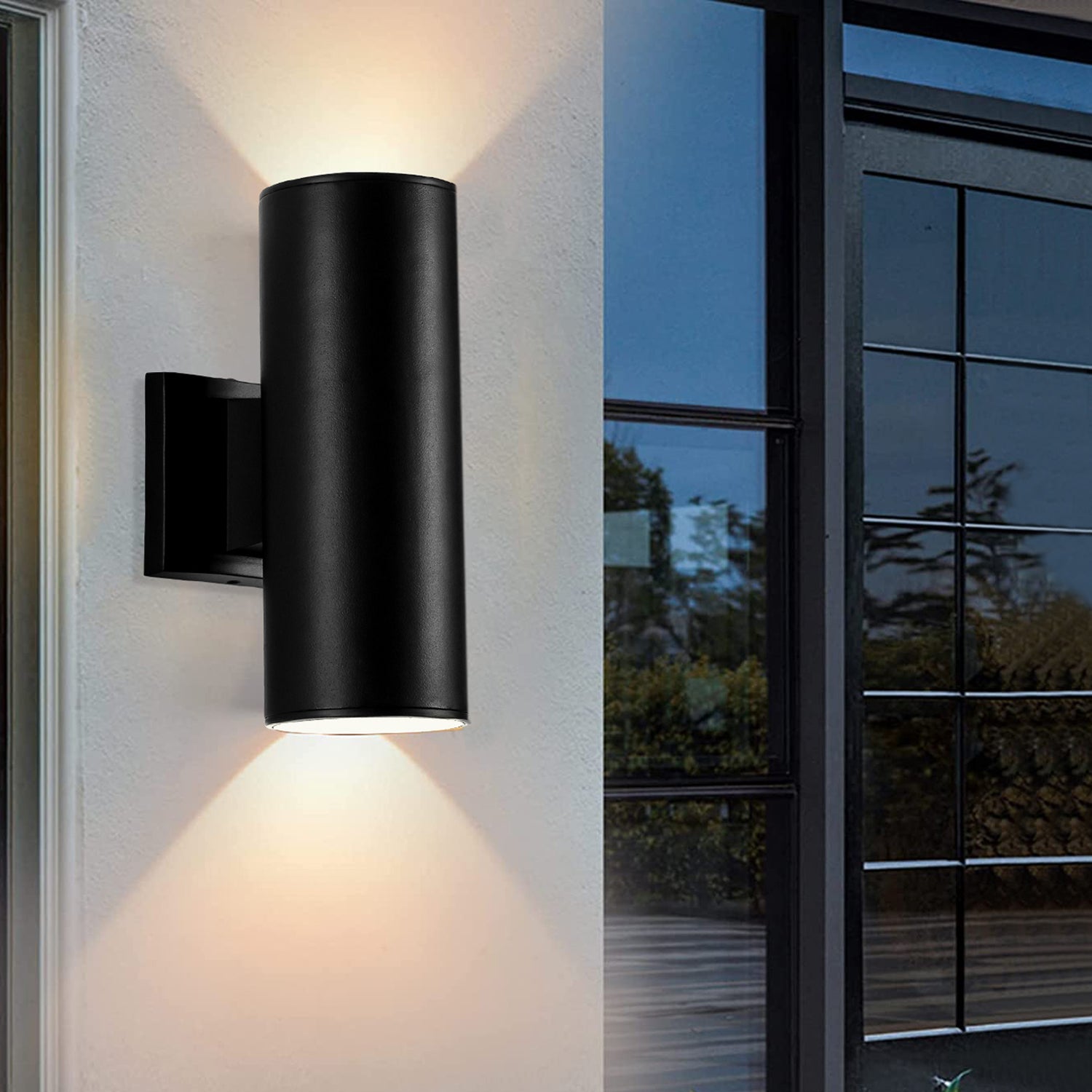 11-in Matte Black Integrated Outdoor Wall Light