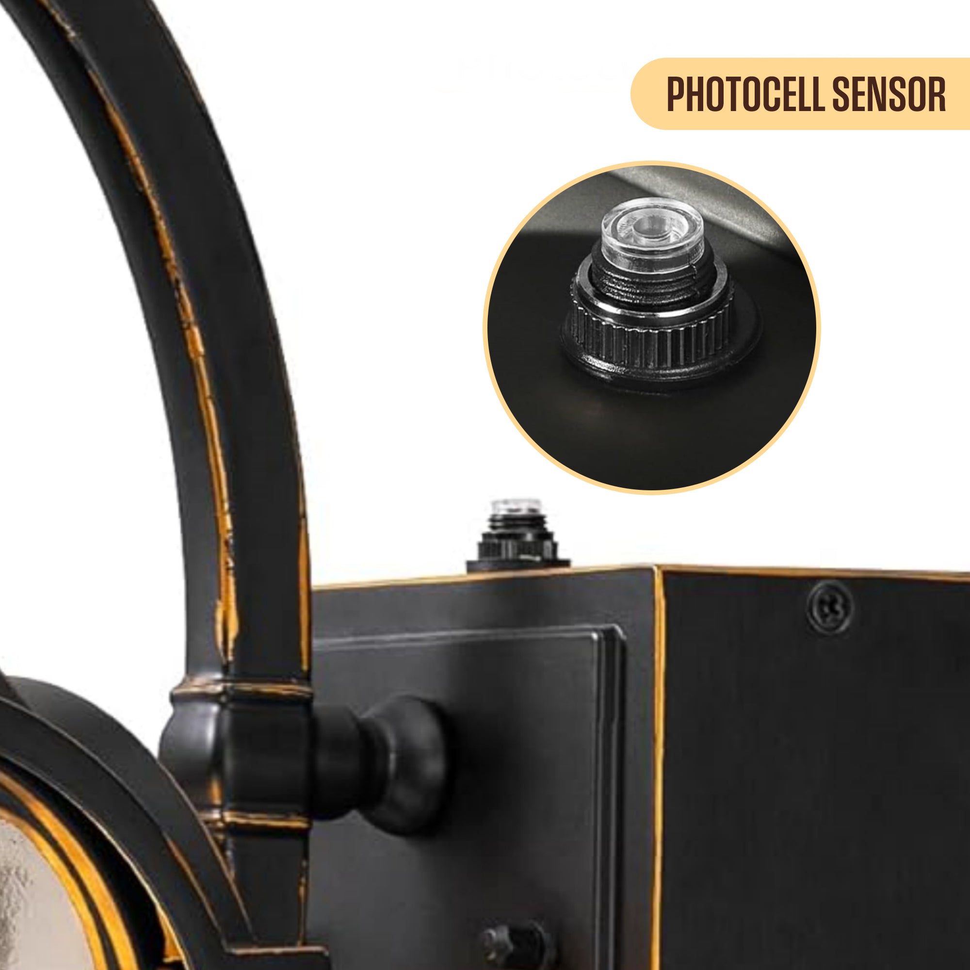 17-in H Matte Black Dusk to Dawn Outdoor Wall Light With GFCI