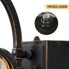 17-in H Matte Black Dusk to Dawn Outdoor Wall Light With GFCI