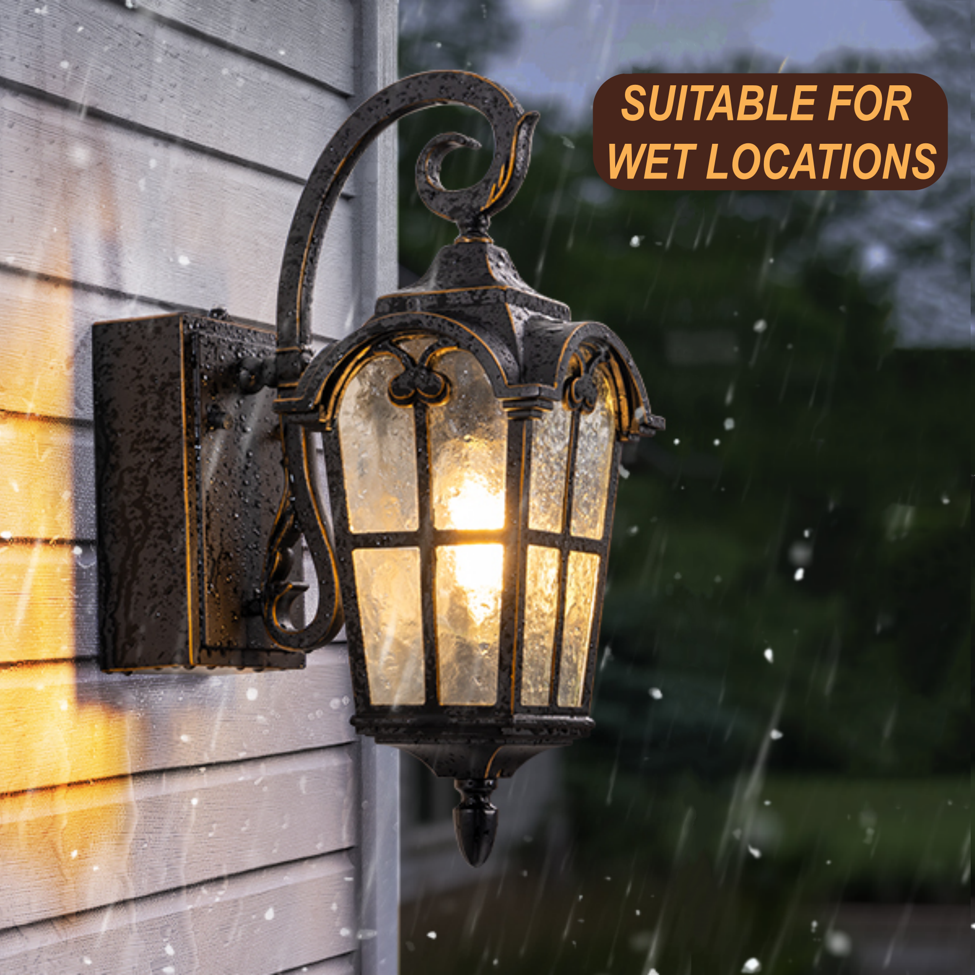 17-in H Matte Black Dusk to Dawn Outdoor Wall Light With GFCI