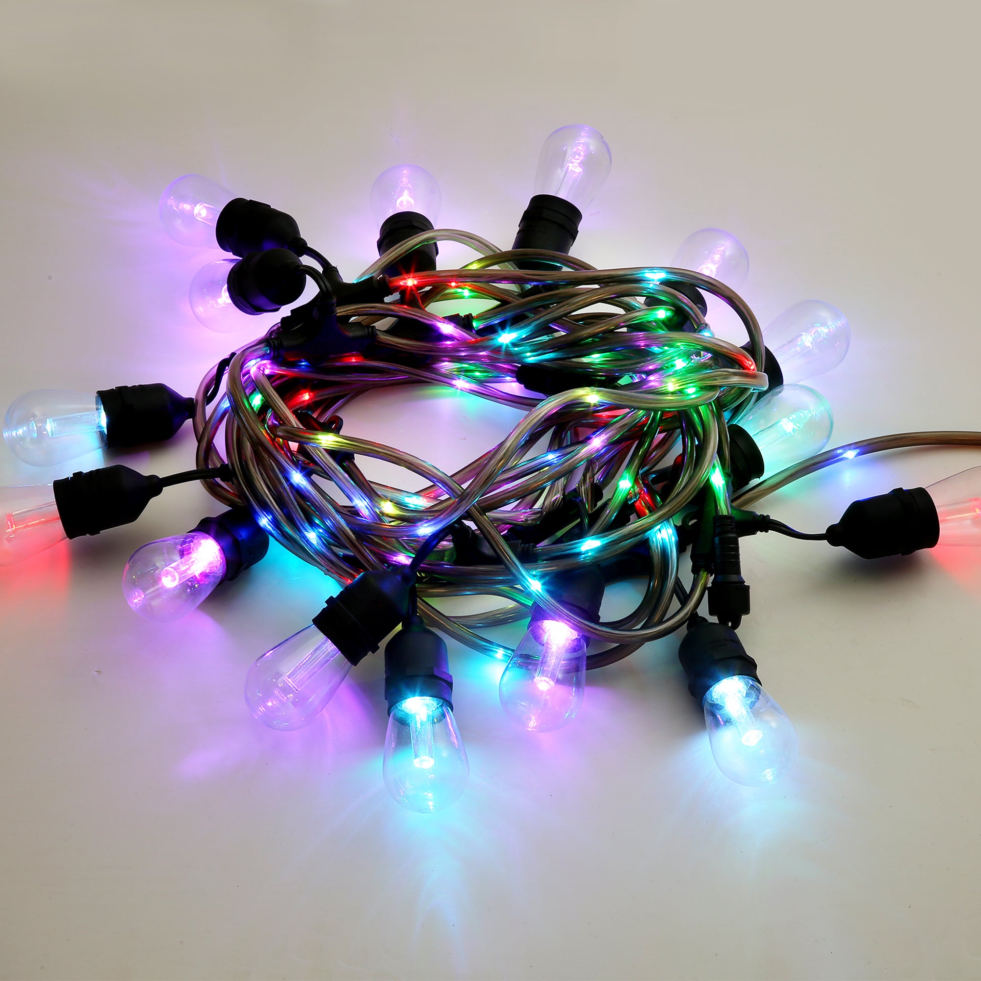 48-ft Color Changing LED String Light with Rope Light