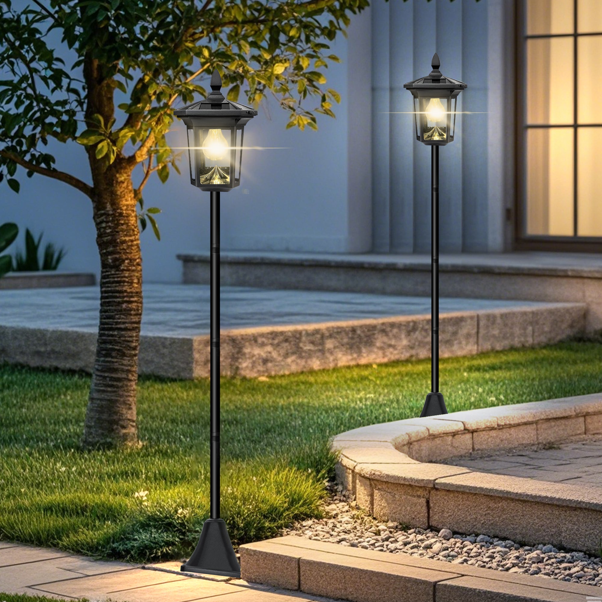 100 Lumen Solar Post Light – 2-Pack (3000K Warm White)