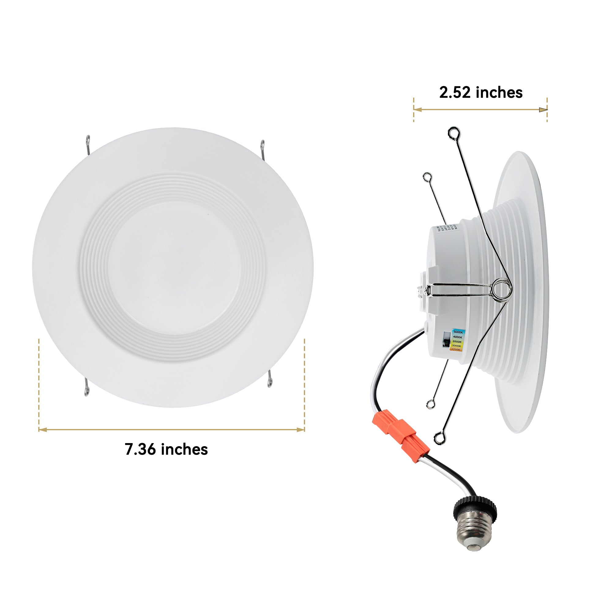 5/6 in. 5 Adjustable CCT LED Retrofit Recessed Downlight 4 Pack