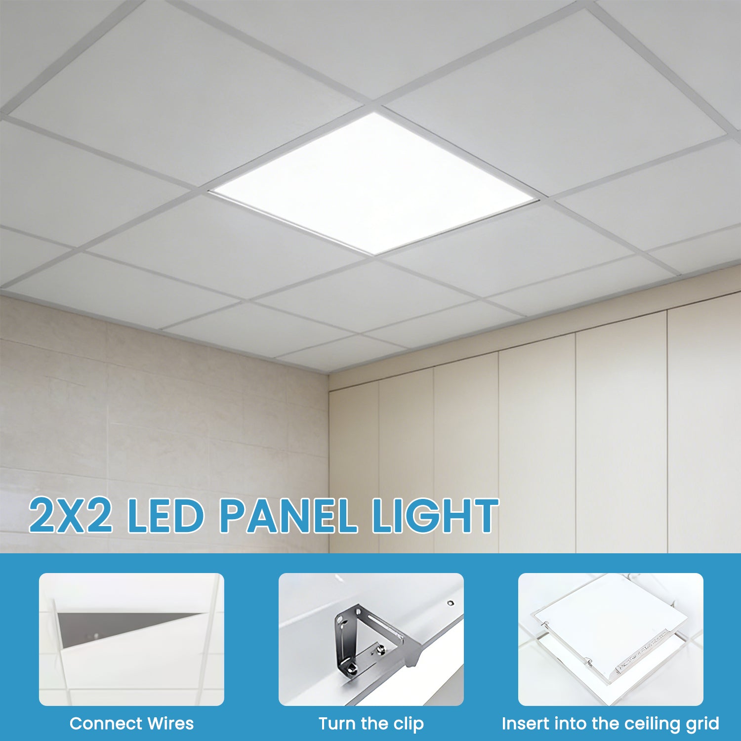 2 x 2 ft. 4400-Lumens LED Flat Panel Light-2Pack
