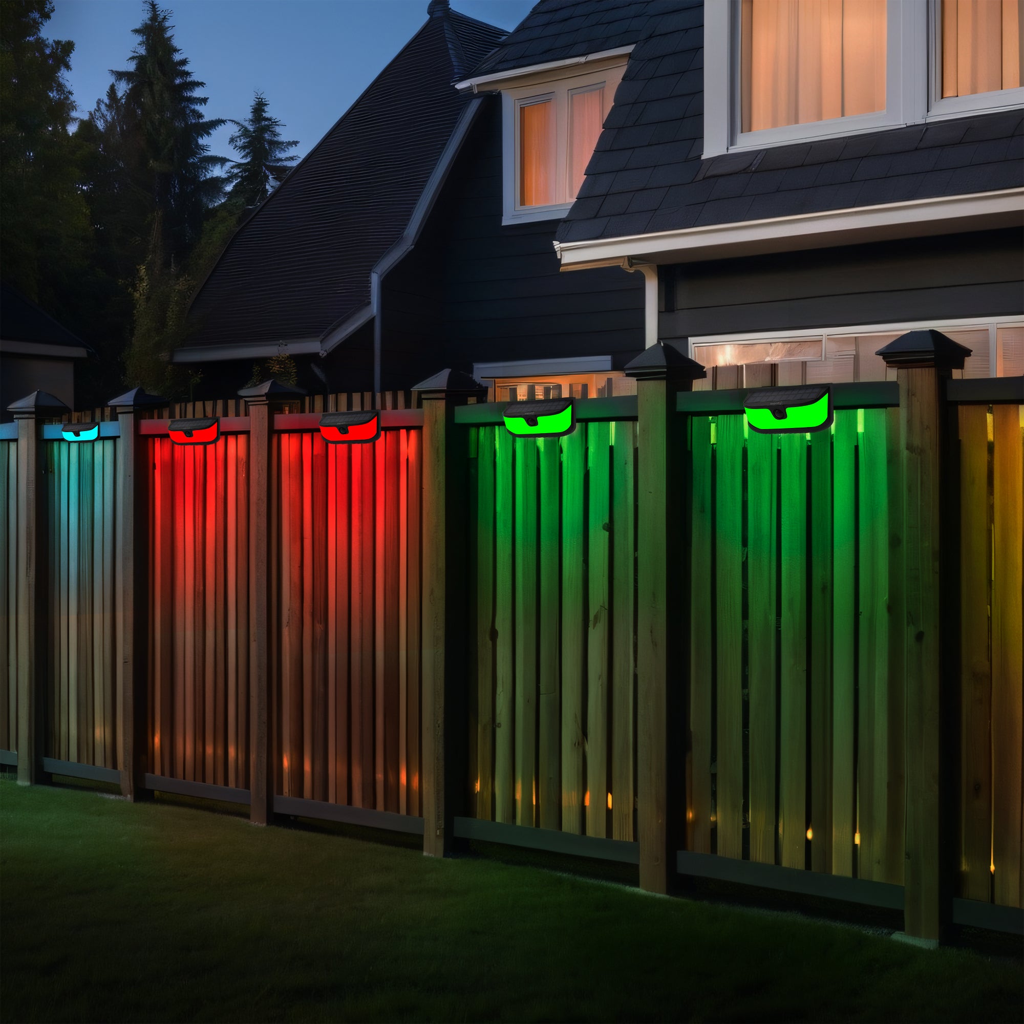 Westinghouse 1200 Lumen Solar LED Motion Activated Color Changing Wall Lights with Remote – 2-Pack
