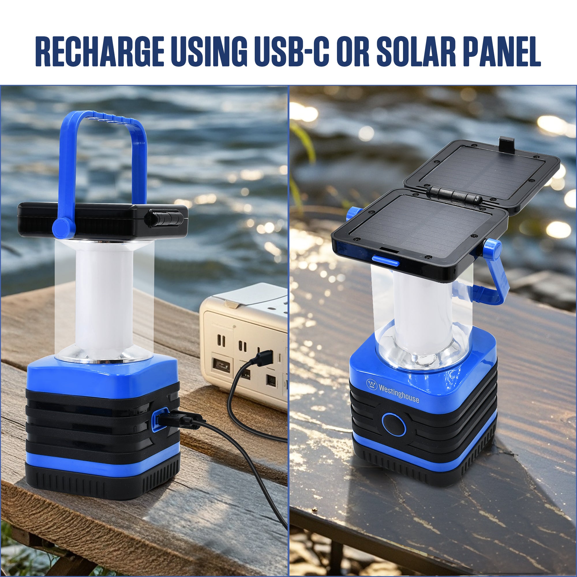 Westinghouse 1000 Lumen Solar Rechargeable LED Portable Lanterns (Set of 2)
