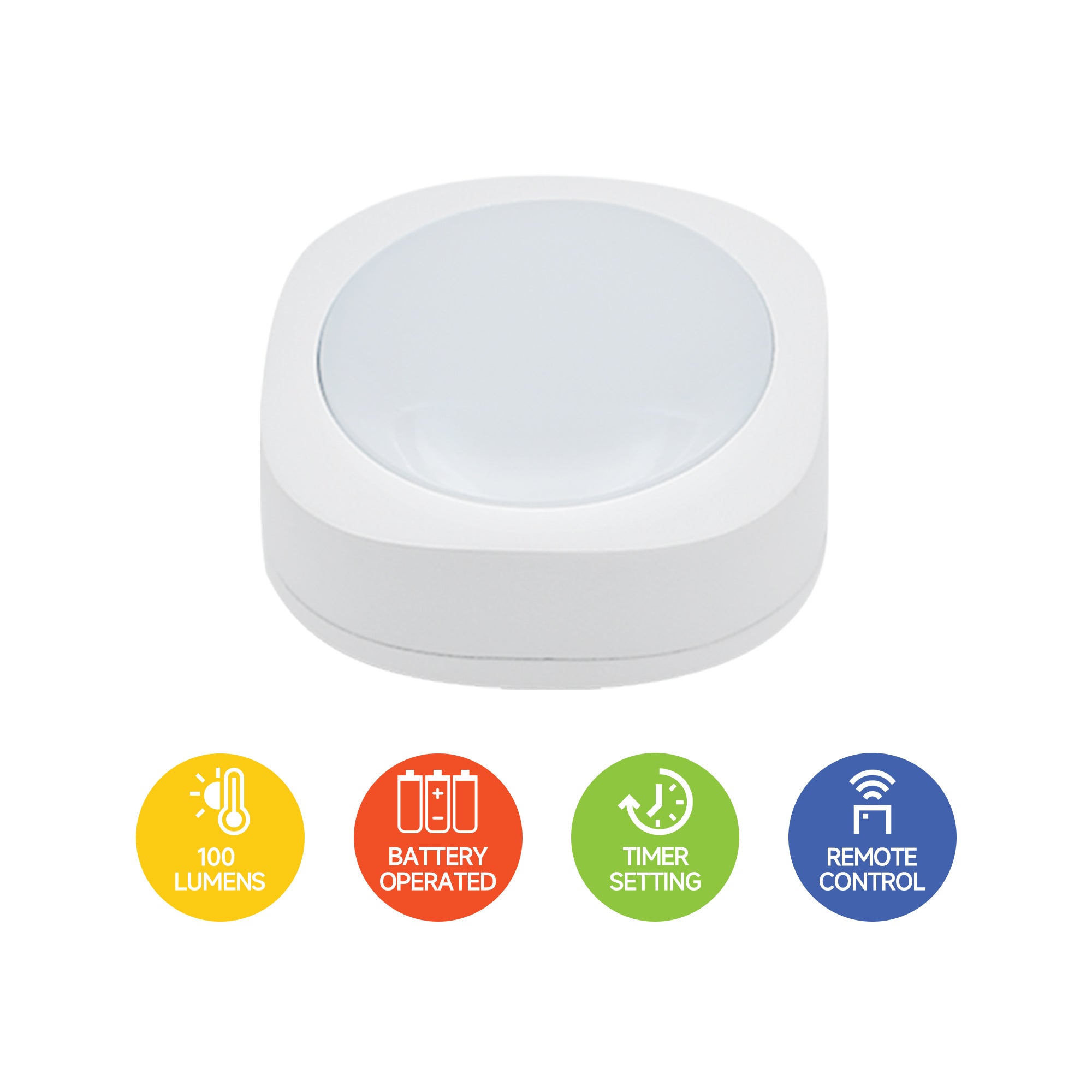 6-Pack Battery Operated Indoor LED Puck Light with Remote