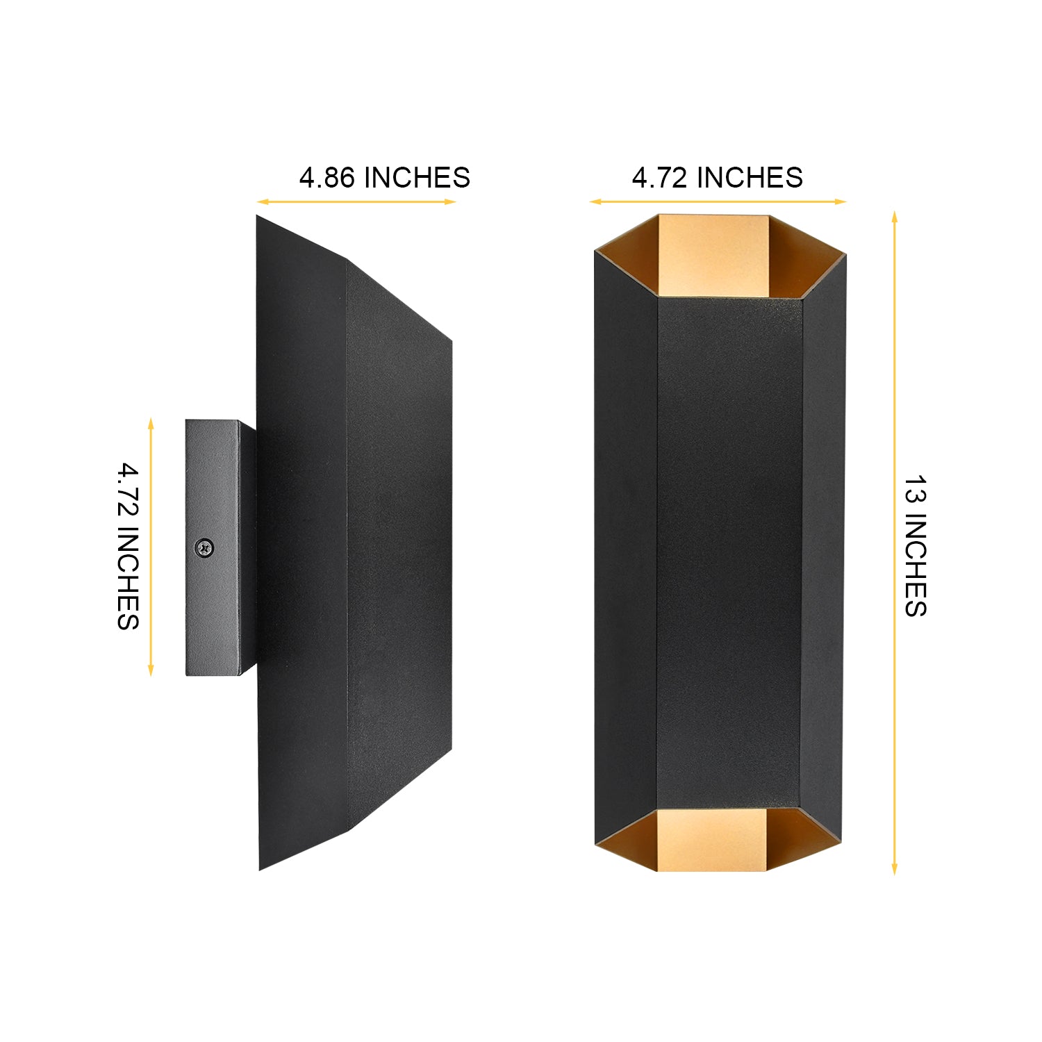 13’’ Black LED Wall Sconce 400 Lumens, 2700K