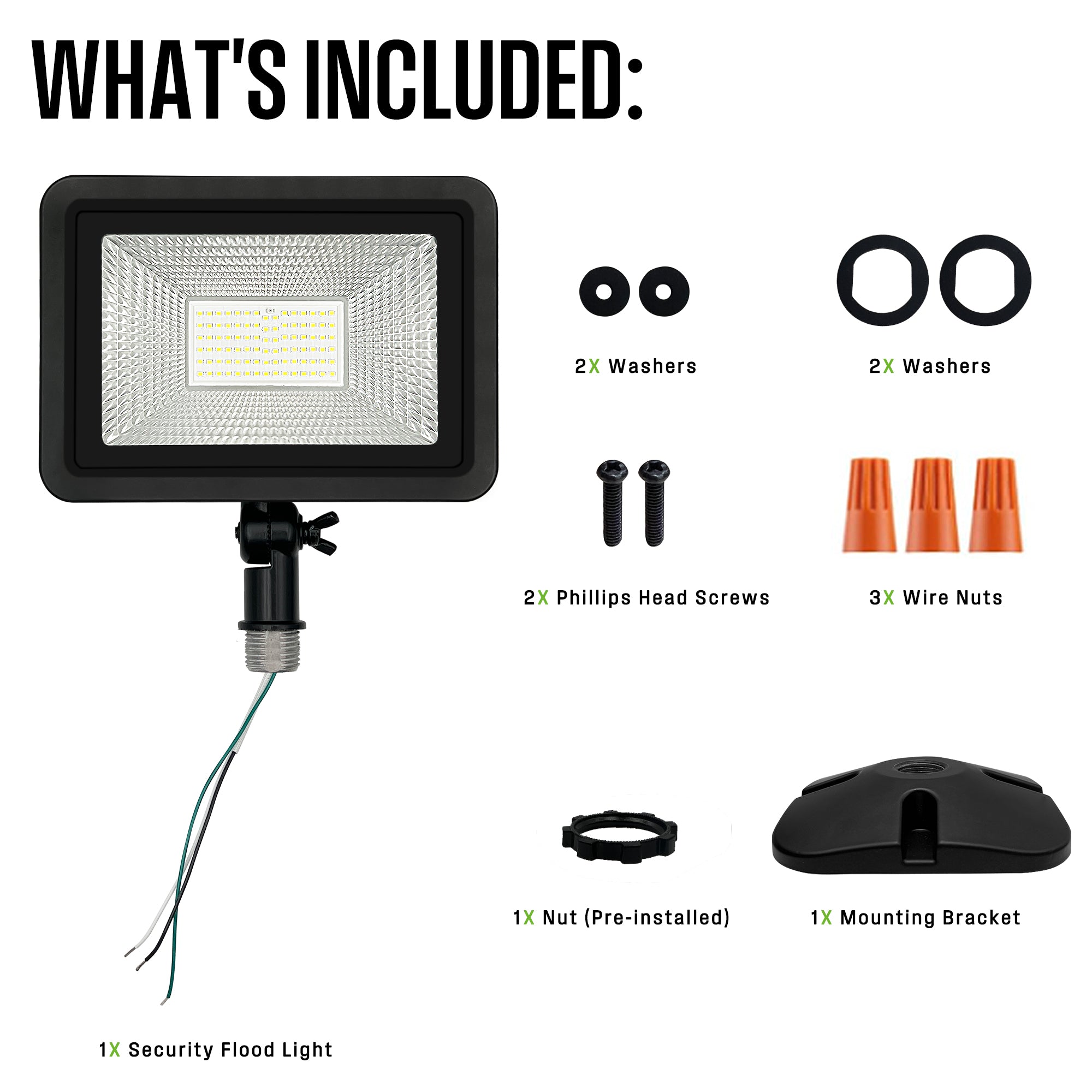 300 -Watt EQ Hardwired LED Black 1 -Head Dusk-to-Dawn Flood Light 5000 -Lumen