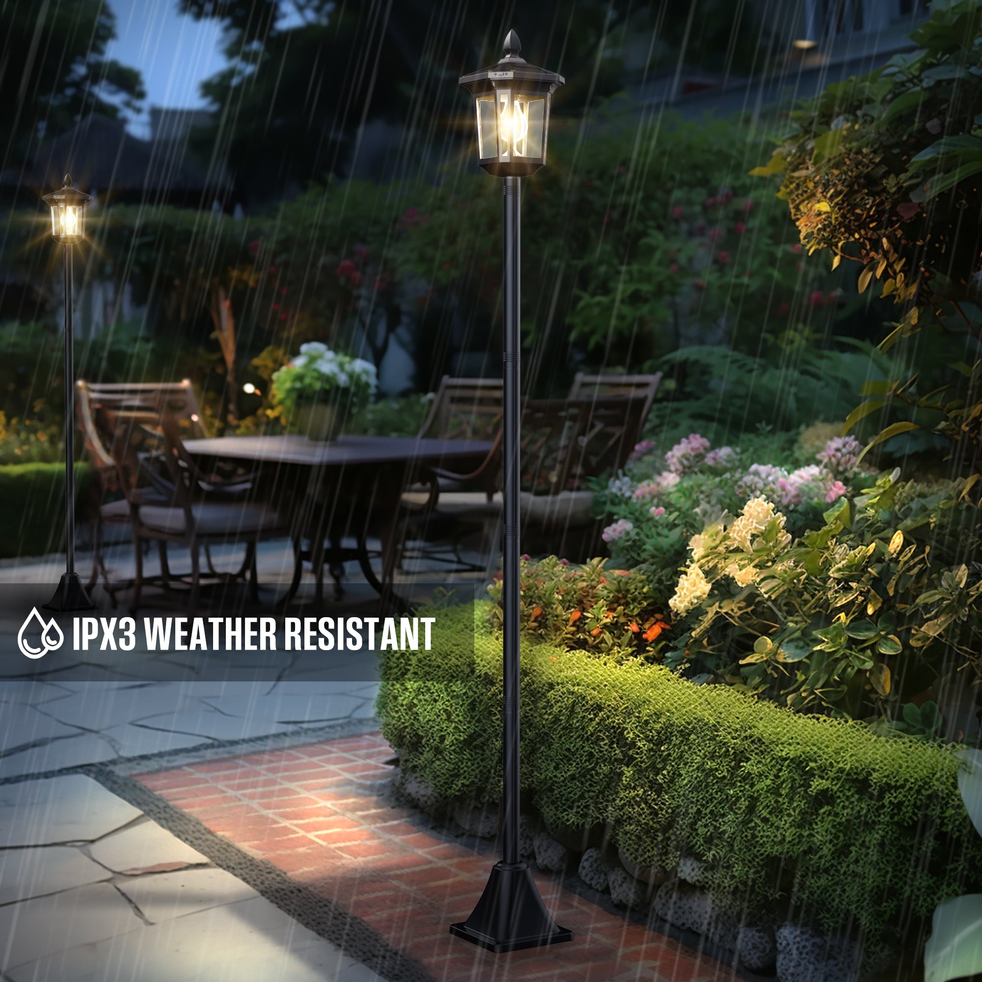100 Lumen Solar Post Light – 2-Pack (3000K Warm White)