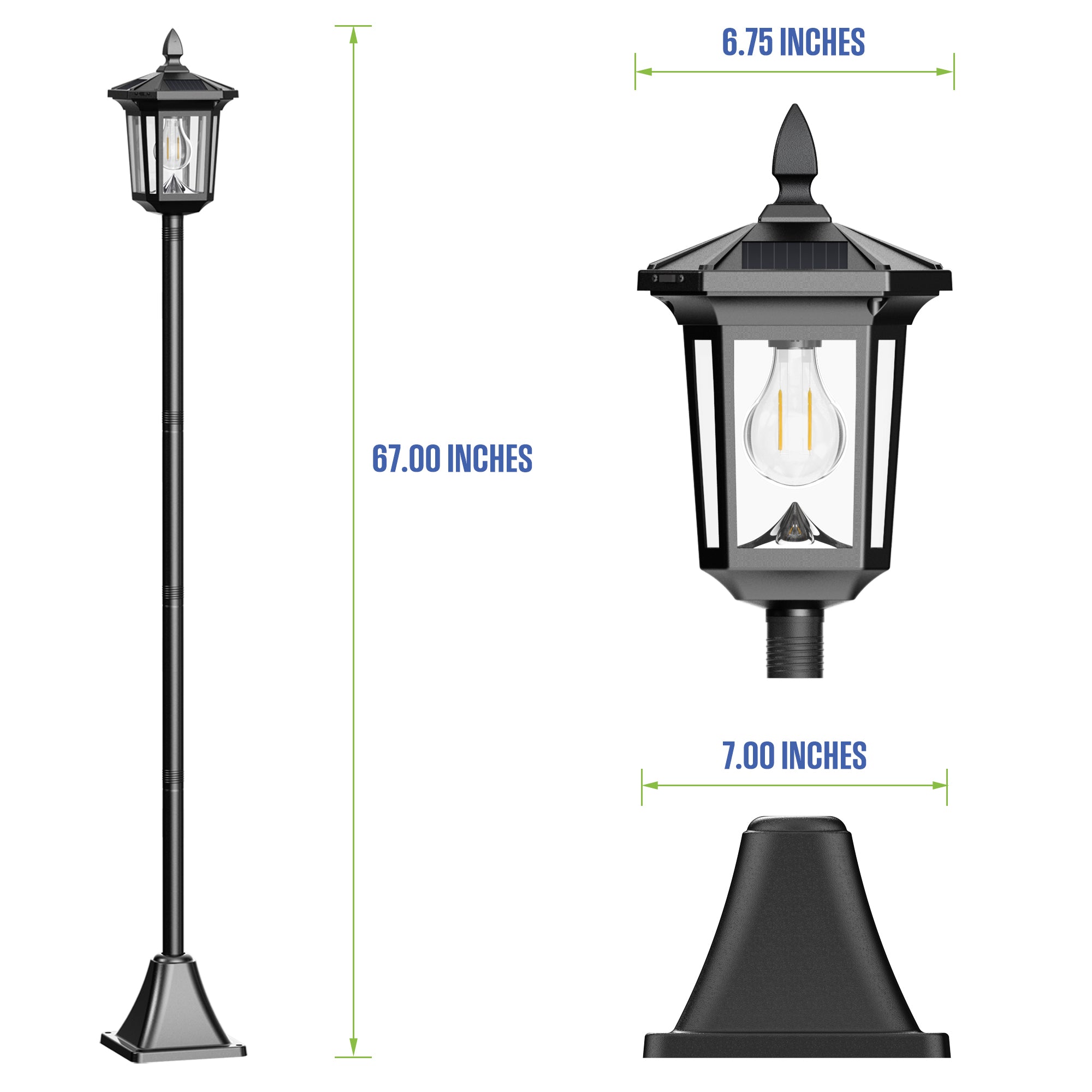 100 Lumen Solar Post Light – 2-Pack (3000K Warm White)