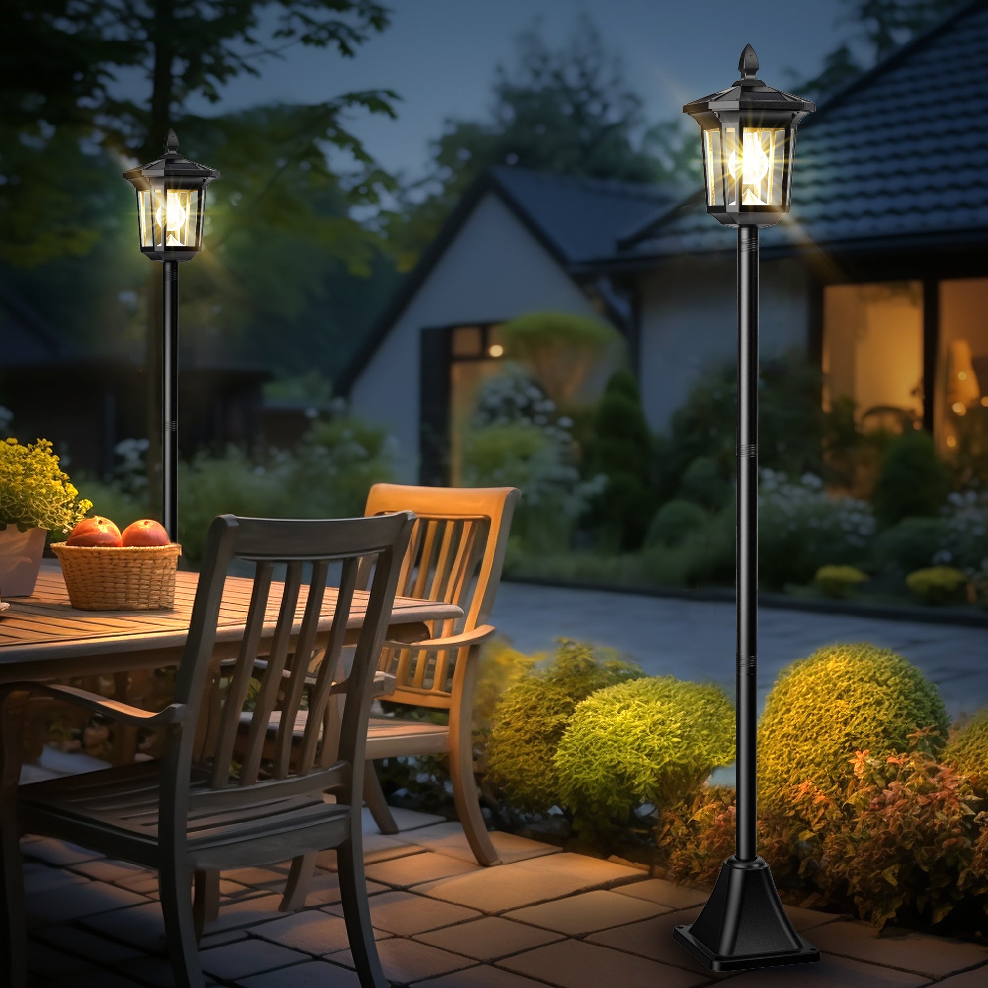 100 Lumen Solar Post Light – 2-Pack (3000K Warm White)