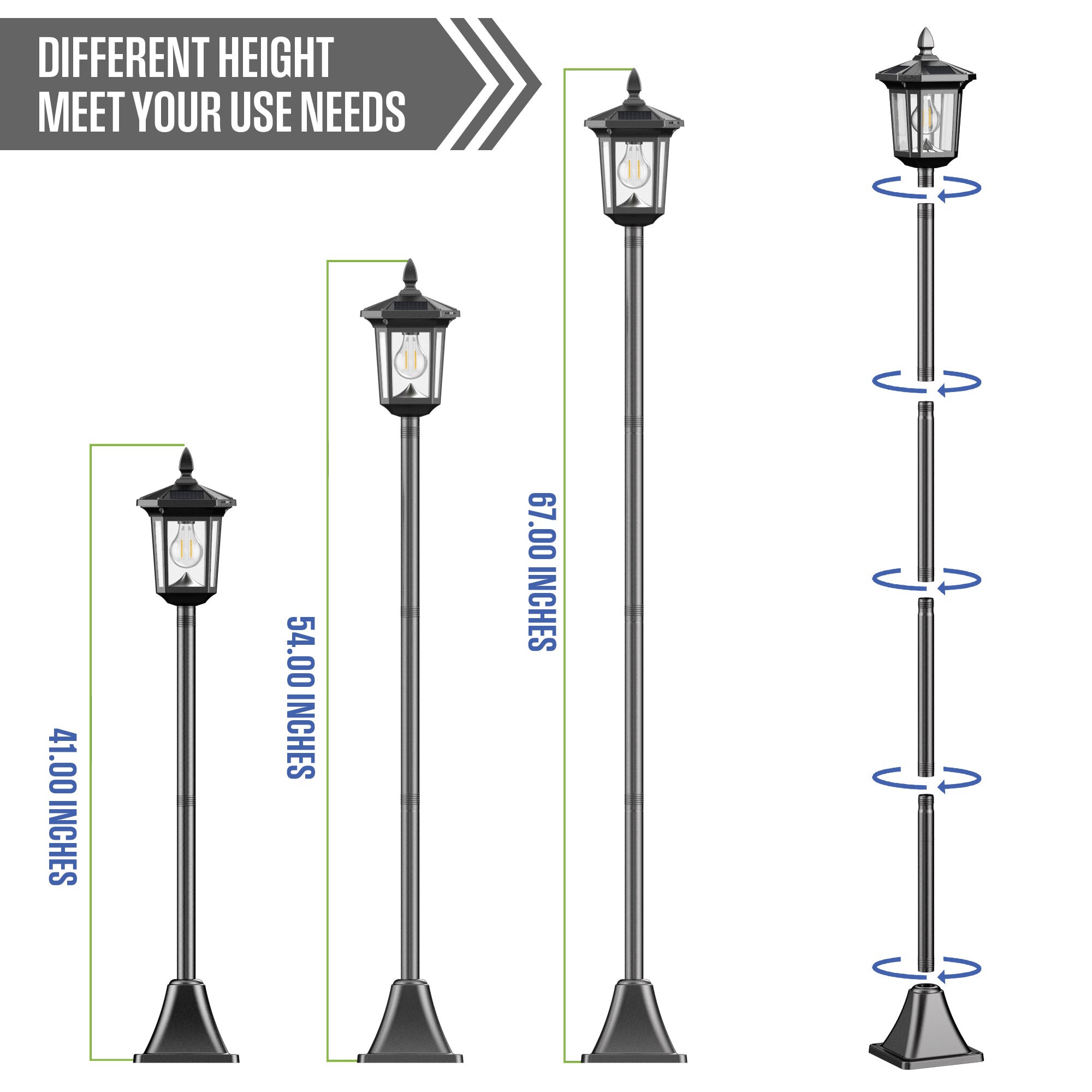 100 Lumen Solar Post Light – 2-Pack (3000K Warm White)
