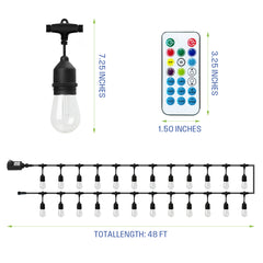 48 FT., 24 Bulb Color Changing String Light