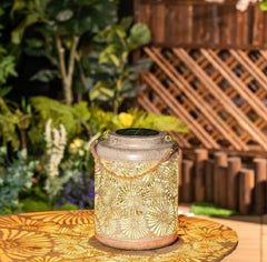 2-Pack Solar Flower Silhouette Lanterns