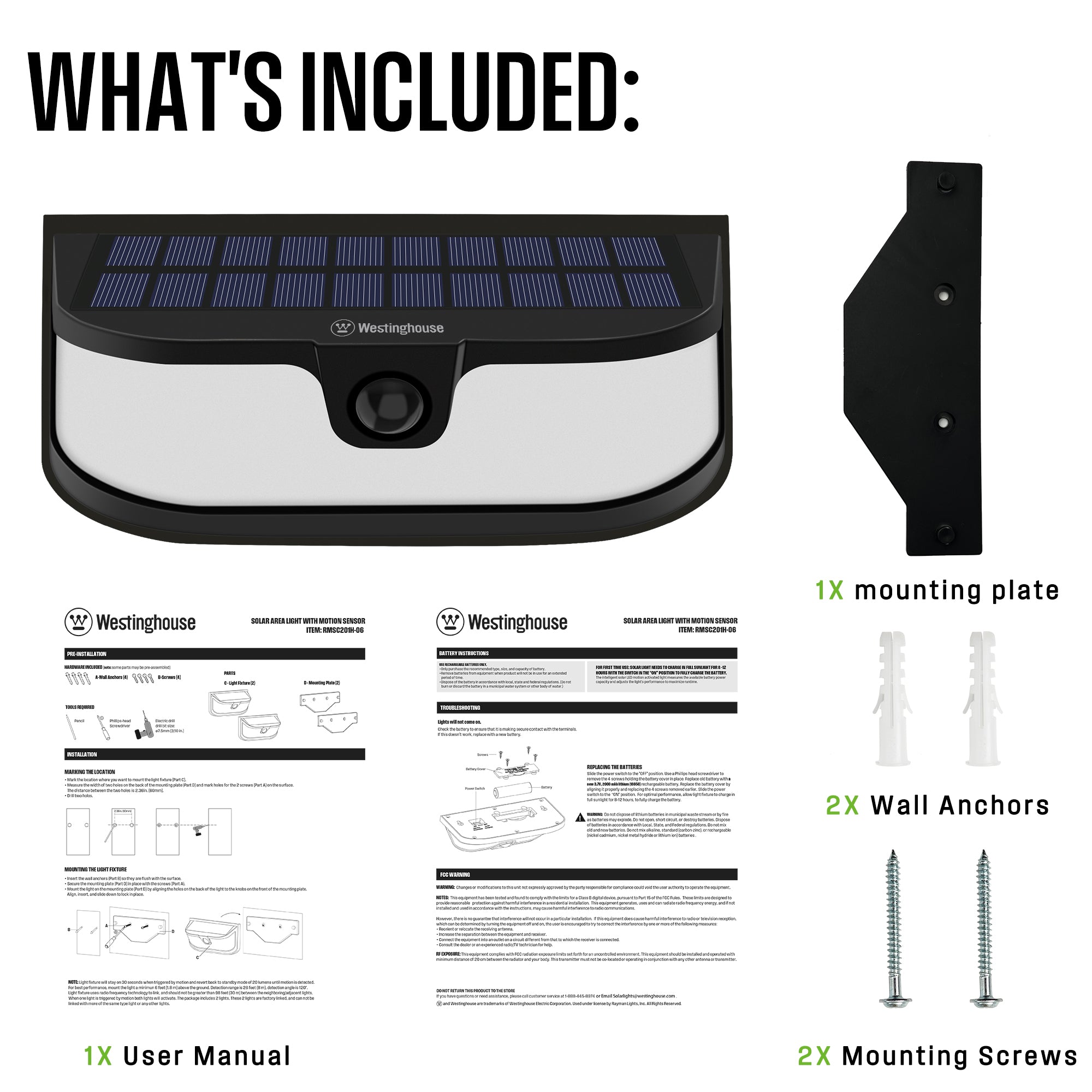 Westinghouse 1200 Lumen Solar LED Motion Activated Wall Lights