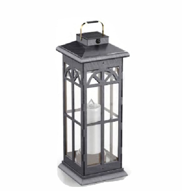 Solar Lantern with Flameless Flickering Candle & Motion-Sensor Security Light – 400 Lumens