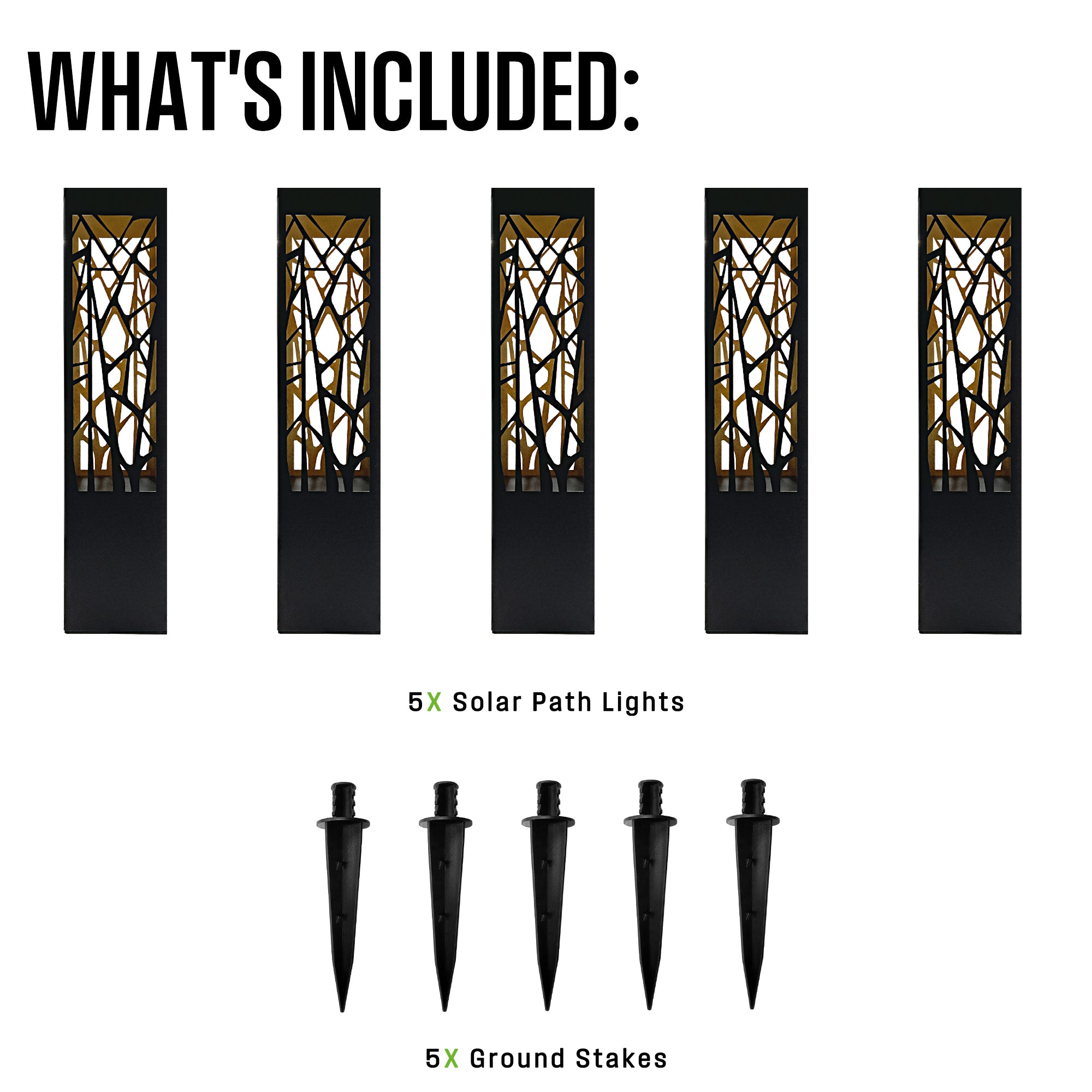 30 Lumens LED Solar Bollard Set – 5-Pack (3000K Warm White)