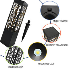 30 Lumens LED Solar Bollard Set – 5-Pack (3000K Warm White)