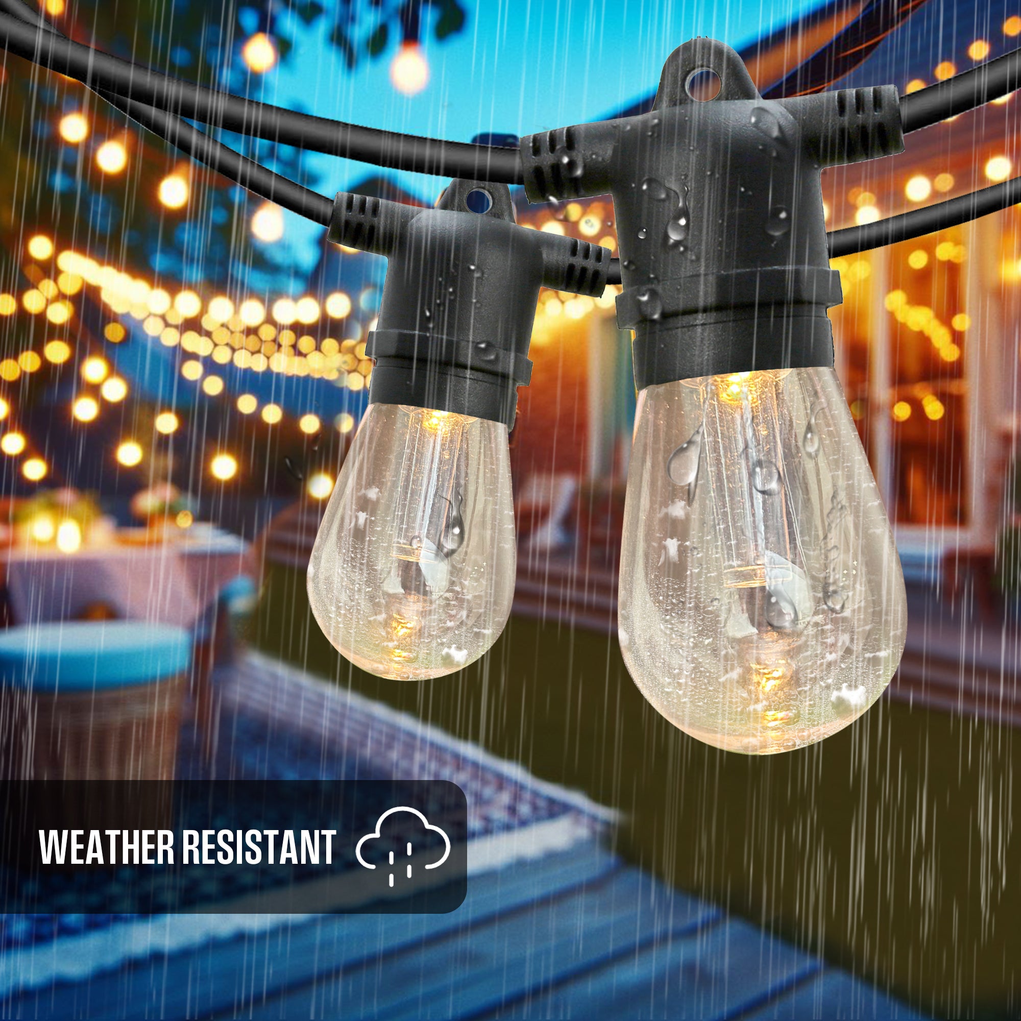 Westinghouse 36FT Solar RGBW String Light – 15 Bulbs