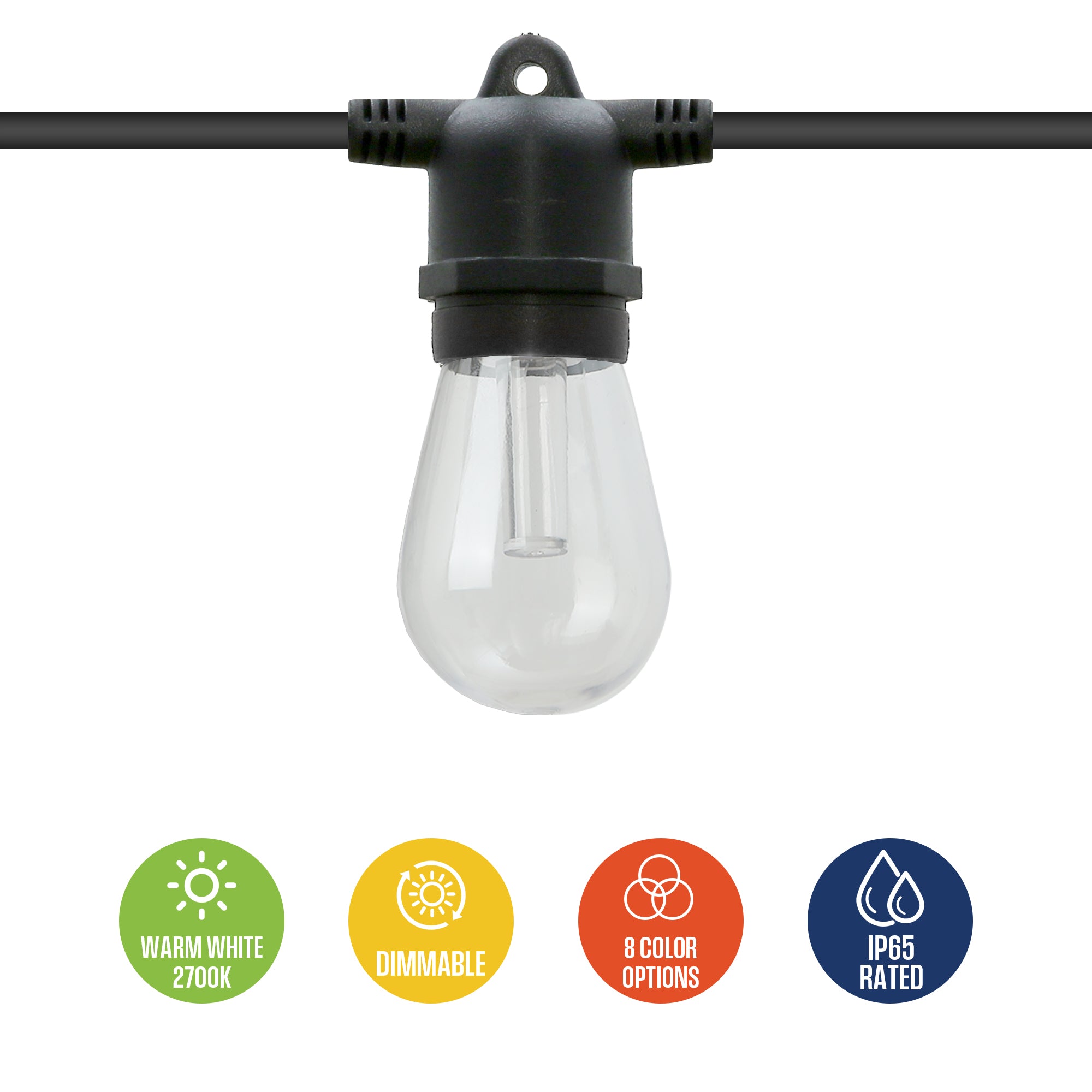 Westinghouse 36FT Solar RGBW String Light – 15 Bulbs