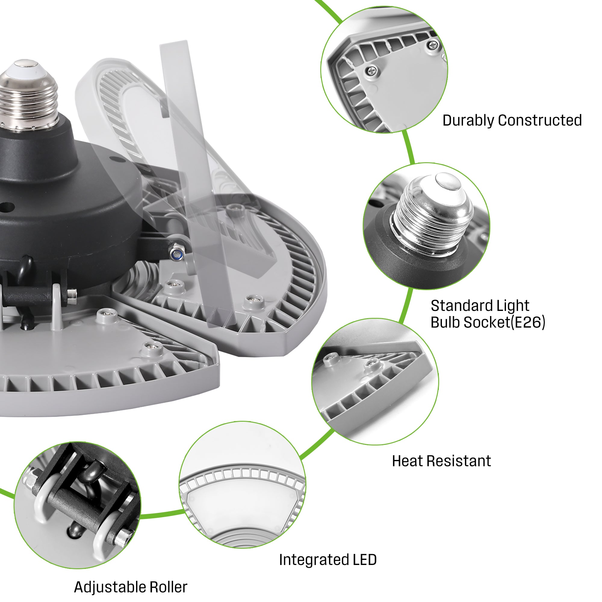 0.8-ft 8000 Lumen Gray Daylight LED Garage Shop Light