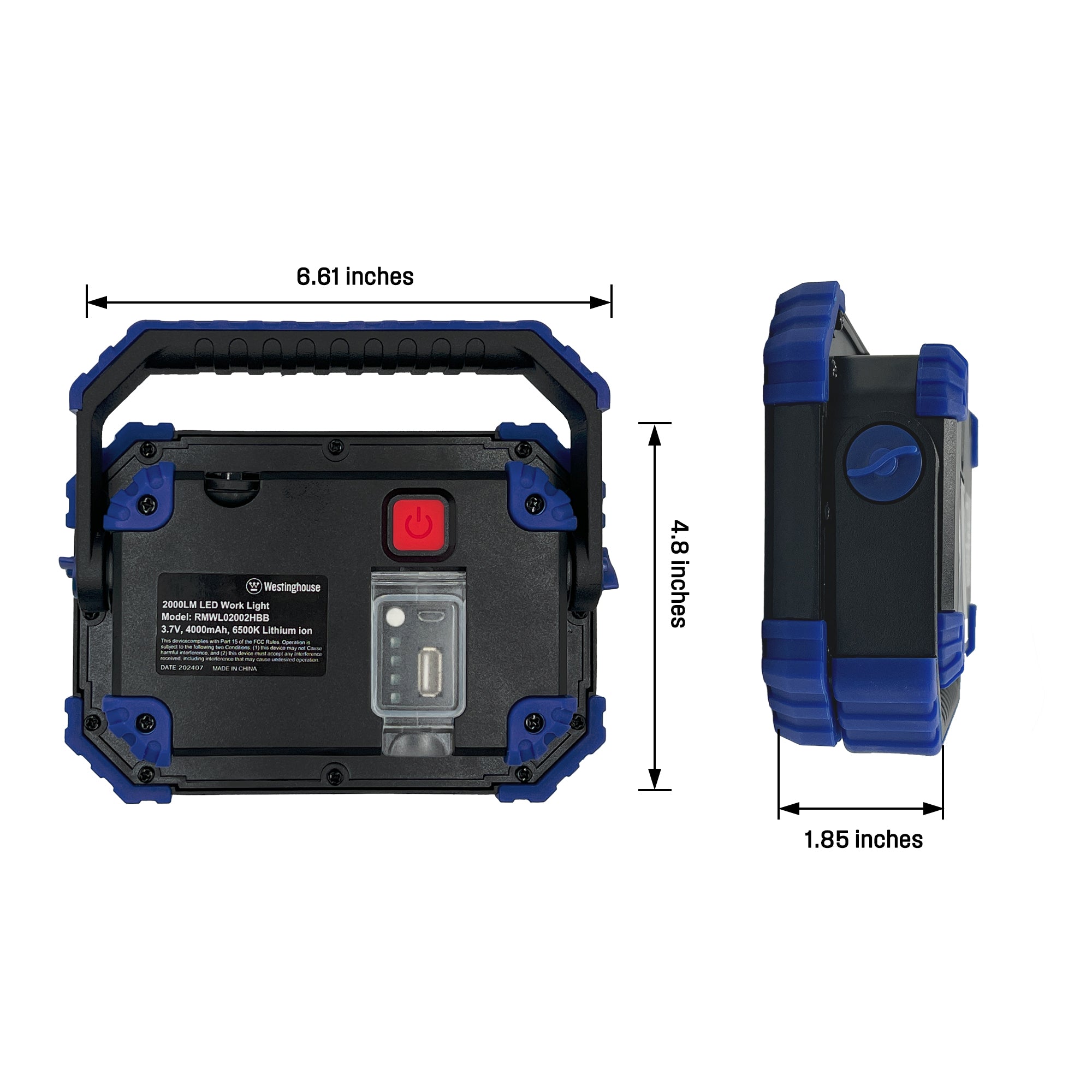 2-Pack, 2000 Lumen Rechargeable Work Light