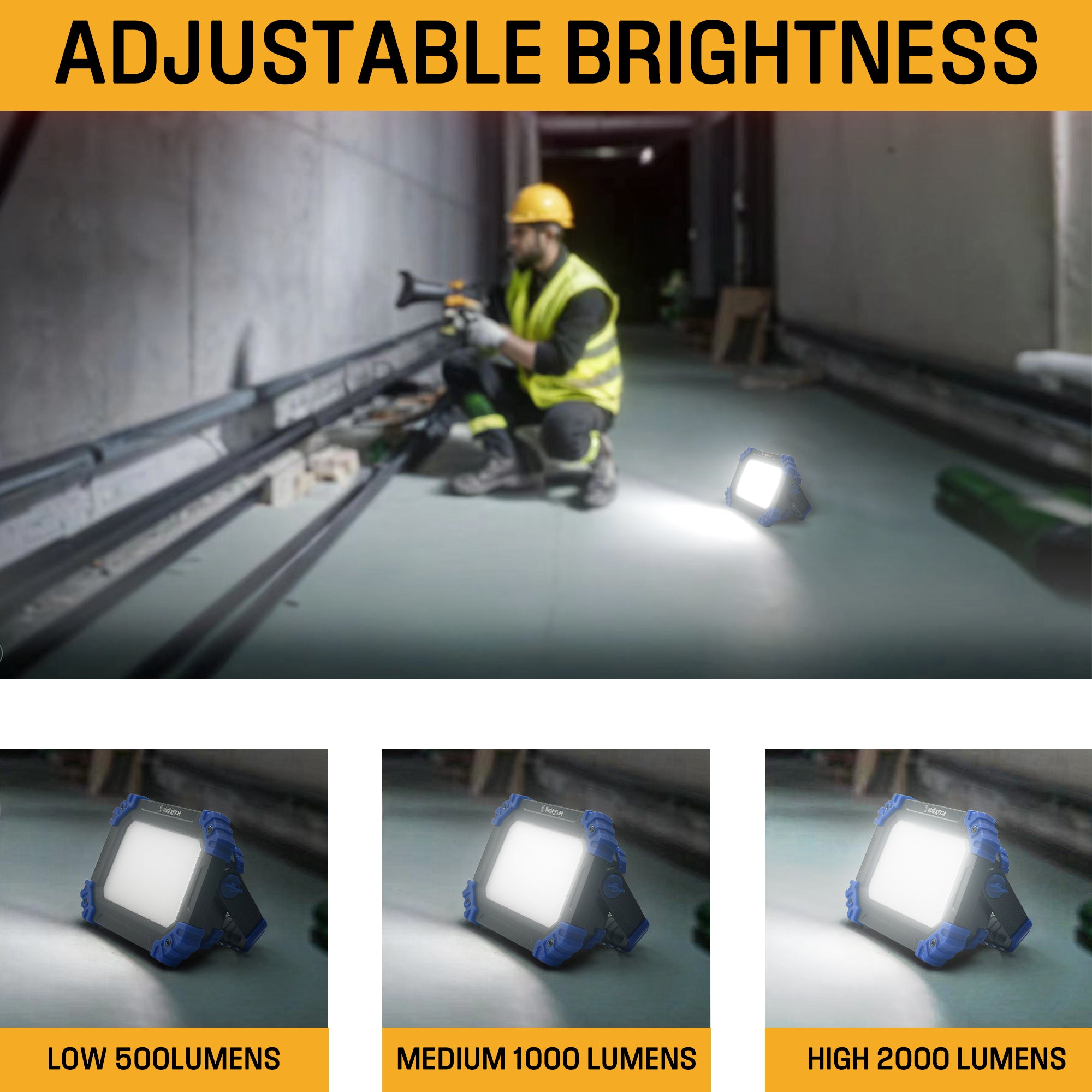 2-Pack, 2000 Lumen Rechargeable Work Light